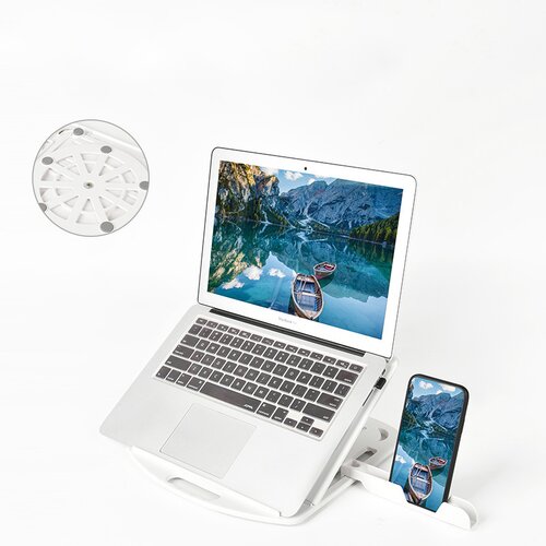 INF Nastavljivo stojalo za prenosnik z držalom za telefon White, (22105025) Cene