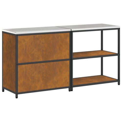  Kuhinjski set za pohranu s policom s pohranom s vratima Podesiva 2 pcs Rđa 180 x 50 x 92 cm Slike
