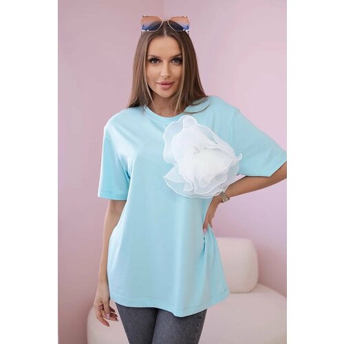 Kesi Cotton blouse with decorative mint blossom Slike