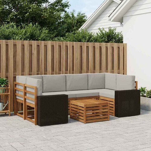  Set vanjskih sofa 7 kom. Prirodna i svjetlosiva Cijene