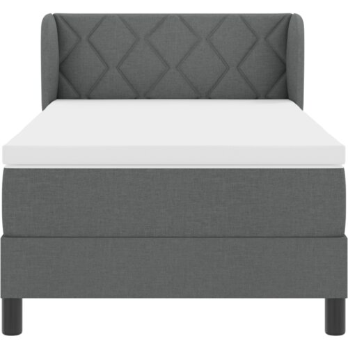  Okvir za krevet s madracem Tamnosiva 90x190 cm Tkanina Slike
