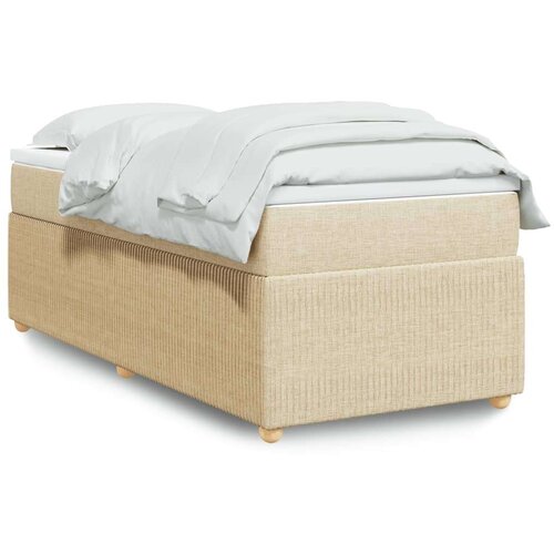 vidaXL Krevet s oprugama i madracem krem 100 x 200 cm od tkanine Cijene