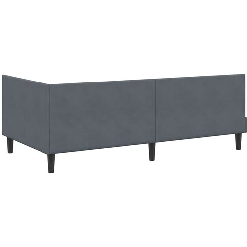  Kutni krevetni okvir s madracem 2 kom. Tamnosiva 90 x 190 cm Slike