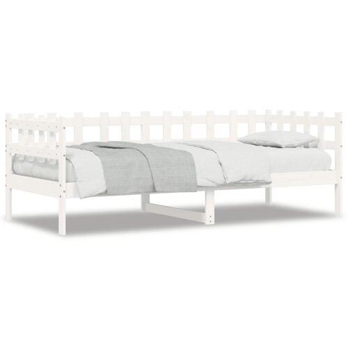 VidaXL Dnevna postelja bela 90x200 cm trdna borovina, (20938410) Slike