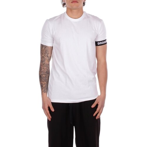 Dsquared Majice s kratkimi rokavi D9M3S6210 Bela Cene