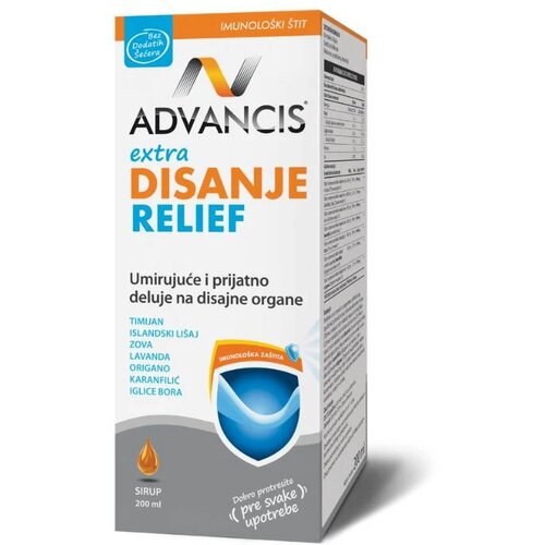 Advancis sirup koji pomaže u ublažavanju ka&scaron;lja i osećaja upale grla extra disanje relief, 200ml Cene