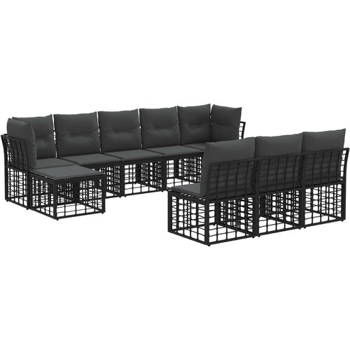  Set vanjskih sofa Crna i tamno siva Poliester Slike