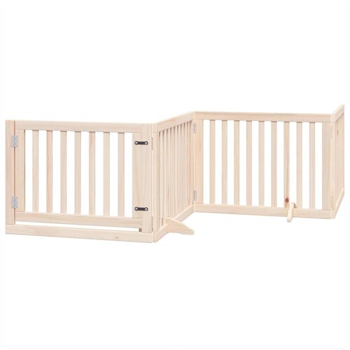  Vrata za pse s vrata&amp;scaron;cima 8 panela sklopiva 640 cm drvo topole Smeđa 80 x 60 x 2 cm Slike