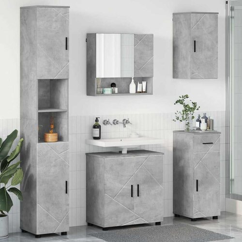 Set namje&scaron;taja za kupaonicu s ladicama 5 pcs Betonski sivi Cijene