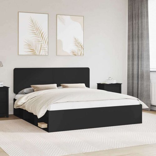  Okvir za krevet Crna 180 x 200 cm Čvrsto borovo drvo Cijene