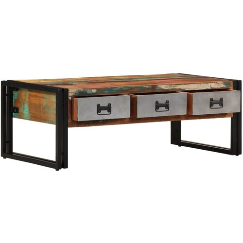 Maison Chic Klubska mizica - kavna mizica - Nizka mizica s 3 predali trden predelan les 100x50x35 cm, (21754603) Cene