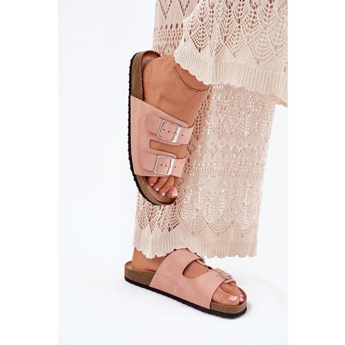 Boto Women's Cork Platform Slippers With Buckles Pink Evisolla Cene