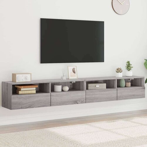  Zidni TV ormarići 2 kom boja sivog hrasta 100x30x30 cm drveni Cijene