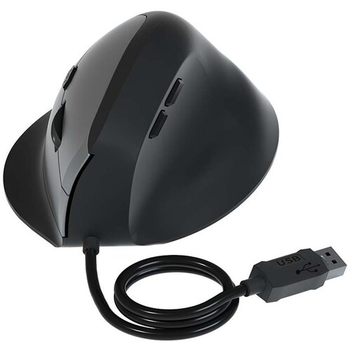 INF Ergonomska navpična žična mi&amp;scaron;ka - tihi klik, podpora za zapestje, nastavljiv DPI Black, (5000091391) Slike