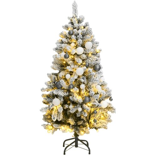 VidaXL Umjetno božićno drvce 150 LED sa &amp;scaron;arkama i kuglicama 120 cm Slike