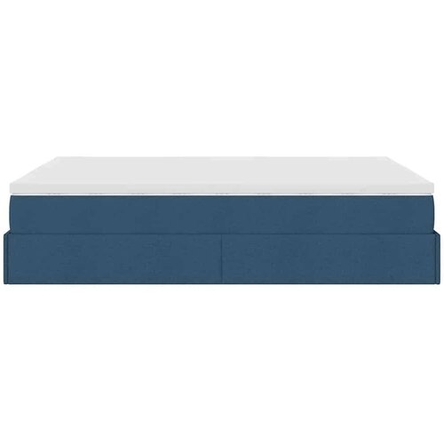  Otomanski krevet s madracem plavi 140x190cm od tkanine Slike