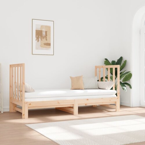 VidaXL Dnevni ležaj na izvlačenje 2 x (90x190) cm od masivne borovine Slike