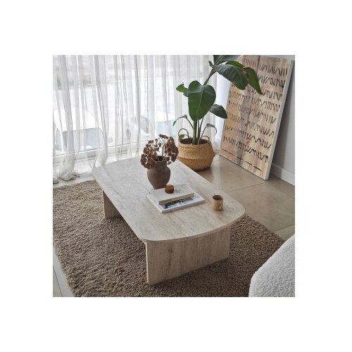 Hanah home Klub sto Theseus, 105x35x60 cm, Krem Slike