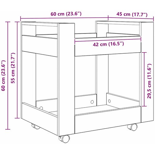  za stol Crni hrast 60 x 45 x 60 cm Konstruirano drvo Slike