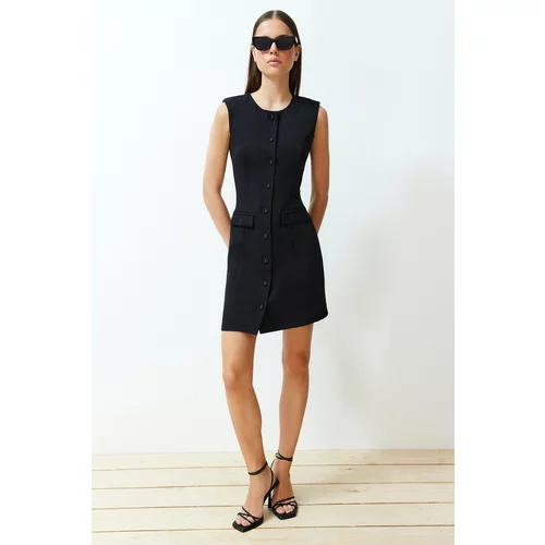 Trendyol Black Mini Woven Pocket Detailed Dress