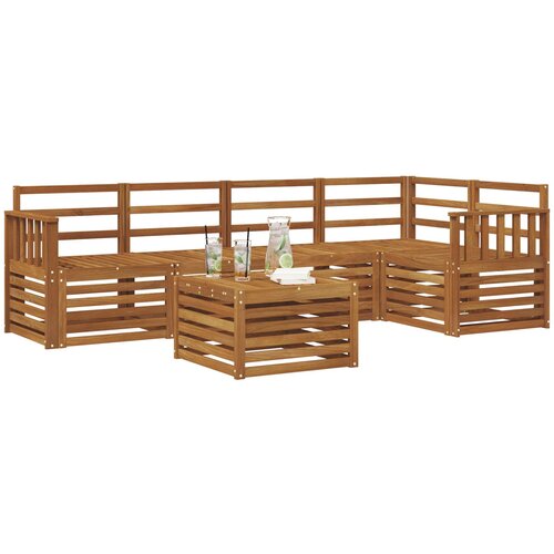  Set vanjskih sofa 6 kom. Prirodna Poliester Bijela Slike