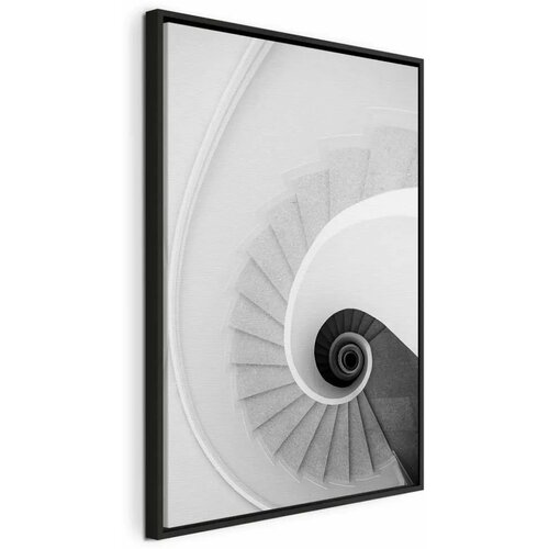  Slika - White Stairs (1 Part) Vertical 40x60 U crnom drvenom okviru Cijene