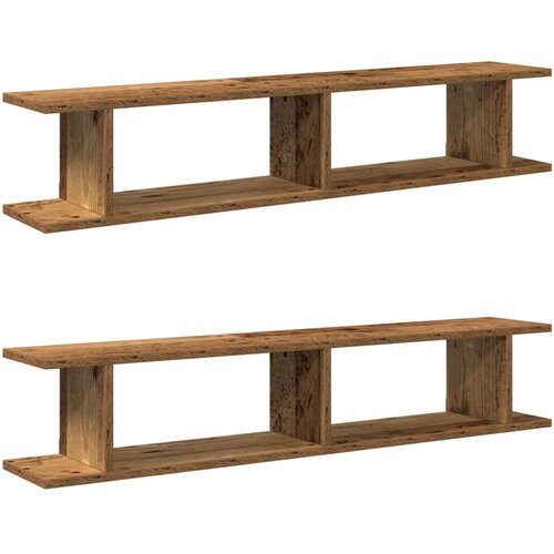  Zidne police 2kom boja staro drvo 105x18x20cm konstruirano drvo Slike