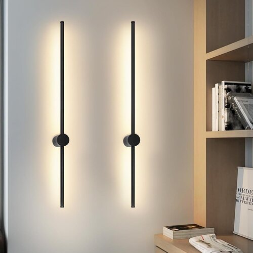 Nettlife 2 črni LED notranji stenski svetilki 60 cm 3000K posredna moderna stenska osvetlitev 90&amp;deg; nastavljiva, (5000491185) Slike