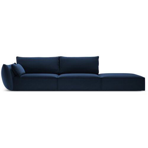 Mazzini Sofas Temno modra žametna sedežna garnitura levi kot 264 cm Vanda – Cene