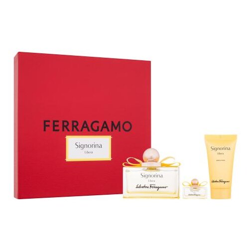 Ferragamo Signorina Libera Set parfemska voda 100 ml + losion za tijelo 50 ml + parfemska voda 5 ml za žene Slike
