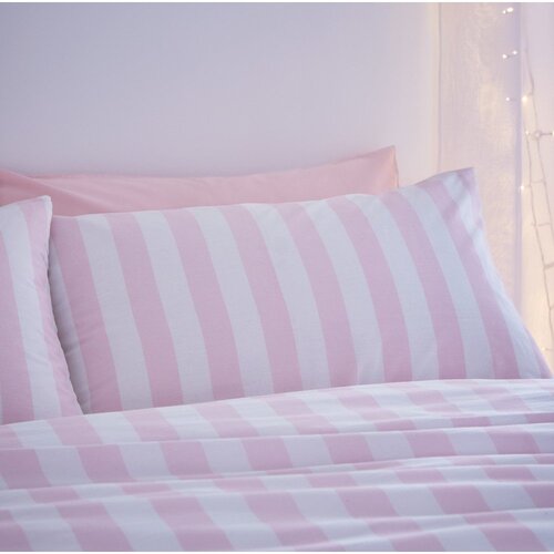 Sassy B Bela/rožnata enojna posteljnina 135x200 cm Stripe Tease &amp;ndash; Slike