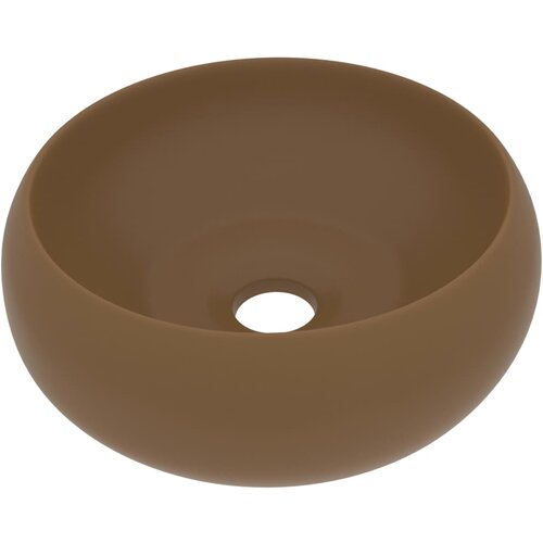 Maison Chic Razkošen Umivalnik - Kopalna umivalnik - Lavabo okrogel mat krem 40x15 cm keramičen, (21684660) Cene