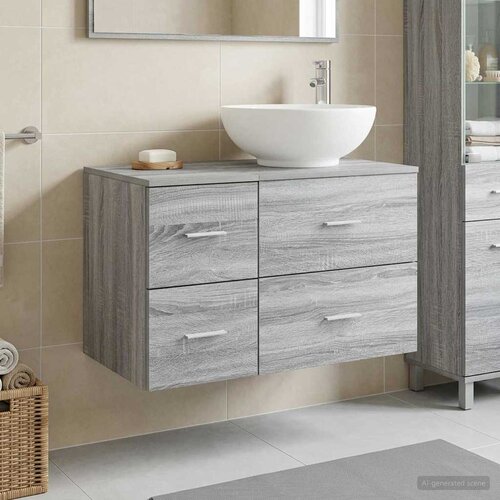  Set namje&scaron;taja za kupaonicu 2 kom. Siva Sonoma 49,5 x 44,5 x 80 cm Cijene