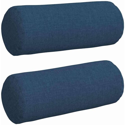 VidaXL valjkasti jastučići 2 pcs plava &amp;Oslash; 15 x 40 cm tkanina Slike