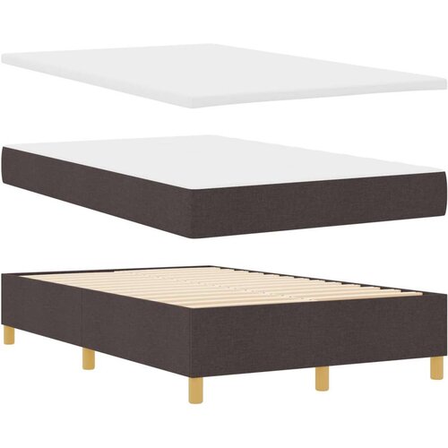  Okvir kreveta s madracem Set od 2 Tamnosmeđi Tkanina 120 x 200 cm Slike