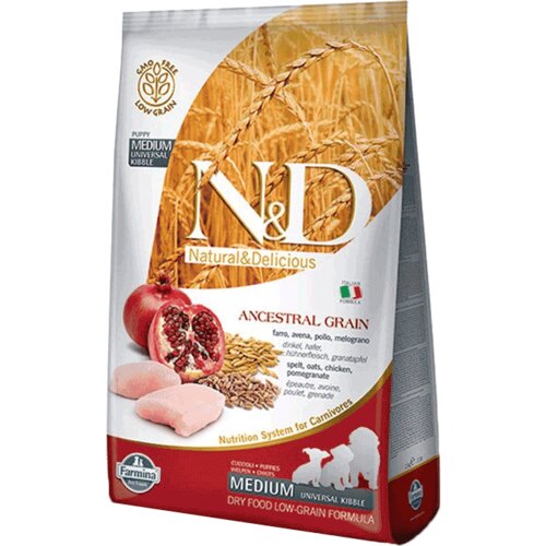 N&d Low Grain Hrana za štence Medium Puppy, Piletina & Nar - 2.5 kg Slike