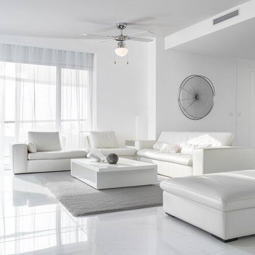  ZEVENTI - Plafonski ventilator NAVAGIO 1xE27/60W/230V crna/bela Slike