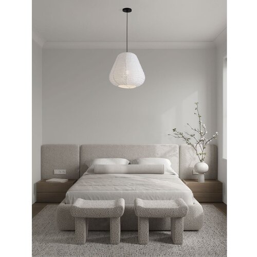 Nova Luce Bela lanena viseča svetilka &amp;oslash; 50 cm Linnet &amp;ndash; Slike