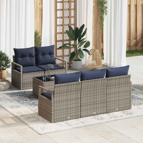  Set sofe 6 pcs Siva i mornarsko plava poliratan Cene