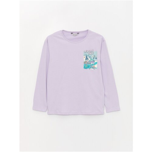LC Waikiki Girl&amp;#039;s T-Shirt with a Crew Neck Printed Long Sleeve Slike