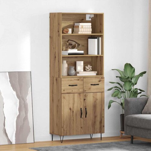 vidaXL Visok predalnik s predalom Umetni hrast 69,5 x 32,5 x 180 cm Cene