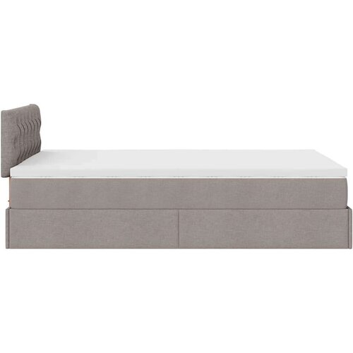 VidaXL otomanski okvir kreveta s madraca smeđesivi 120x190 cm tkanine Slike