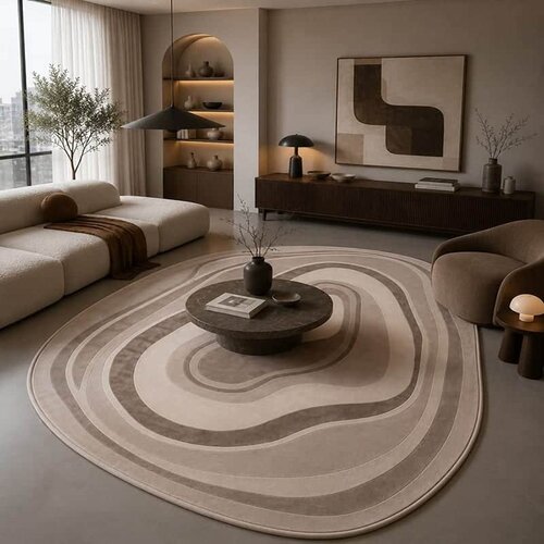  Tepih nepravilnog oblika 140x220cm - Godovi braon, NTG-1001 Slike