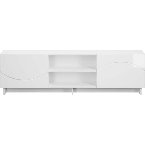  TV stalak 140 x 34,5 x 40 cm Bijela visokog sjaja Slike