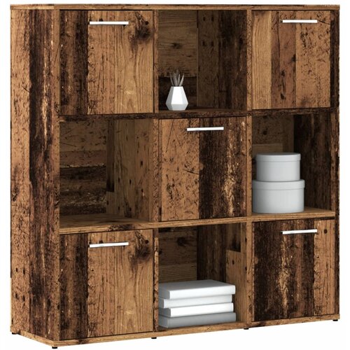 VidaXL Polica za knjige Staro drvo 90x28x90 cm Konstruirano drvo Slike