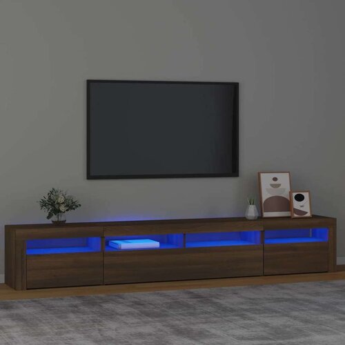 TV ormarić s LED svjetlima boja smeđeg hrasta 240x35x40 cm Cijene