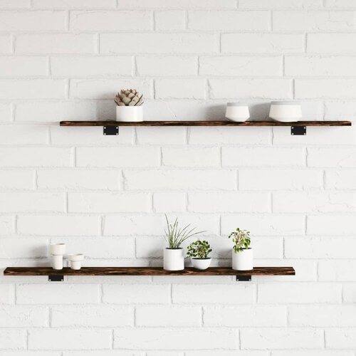 VidaXL Zidne police 4 kom boja hrasta 100x10x1 5 cm konstruirano drvo Slike