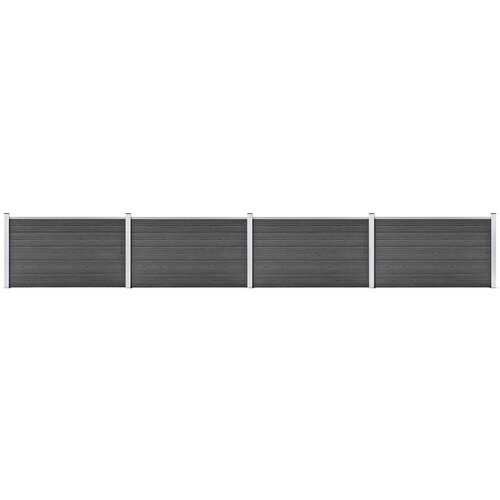 vidaXL Komplet ograjnih panelov WPC 699x105 cm črn Cene