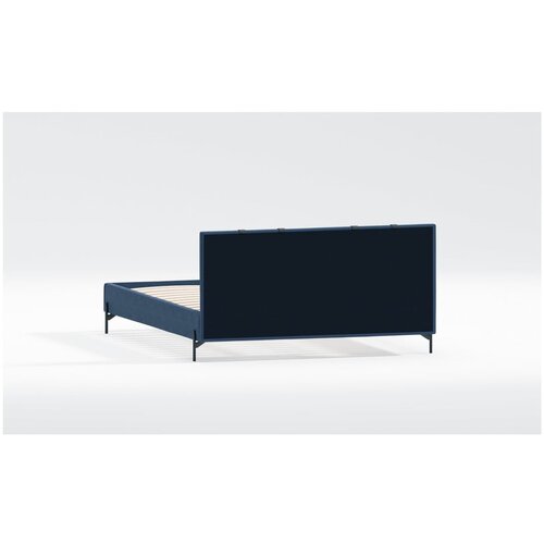 Ropez Tamno plavi tapecirani bračni krevet s podnicom 140x200 cm Tulsa &amp;ndash; Slike