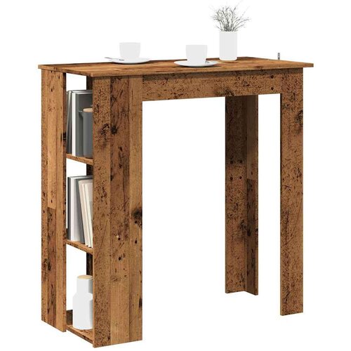  barska miza s polico iz starega lesa 102x50x103,5 cm Slike